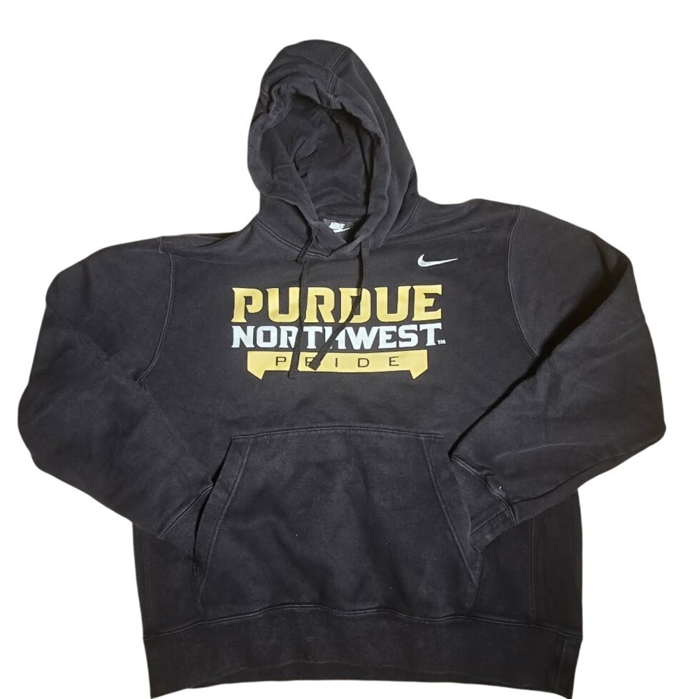 Nike Purdue Northwest Pride Hoodie Mens Large Black Gold Collegiate Pullover